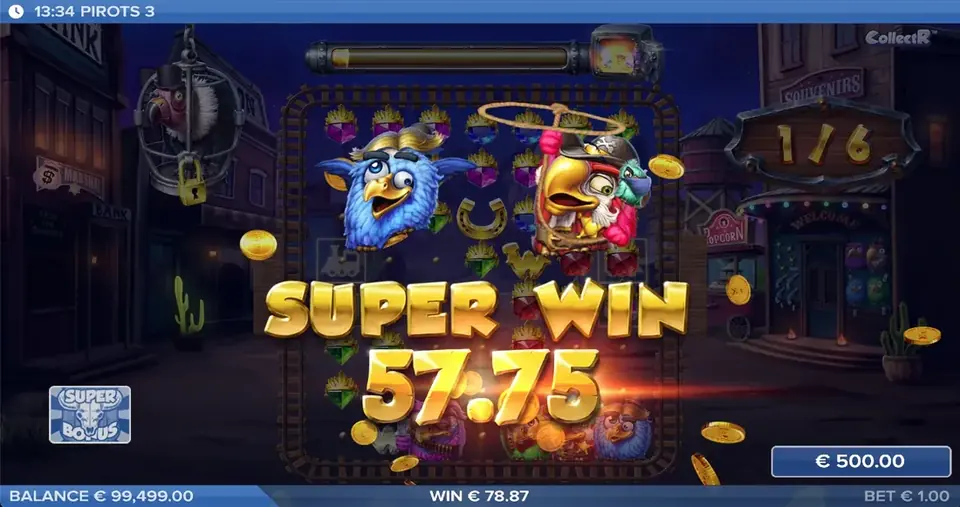 Pirots 3 super win screen