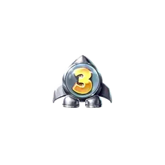 Pirots 4 upgrade symbol (+3 levels) in Lost in Space