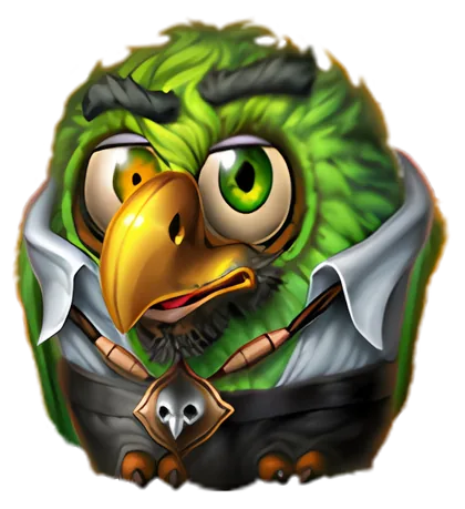 Aaron, the green parrot from Pirots 5 The Kraken