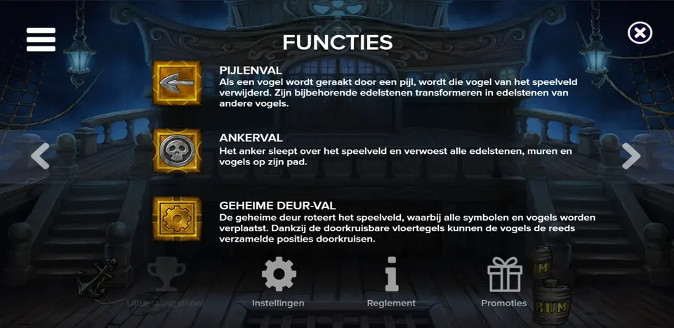 Information screen about portals and tunnels in Pirots 5 The Kraken